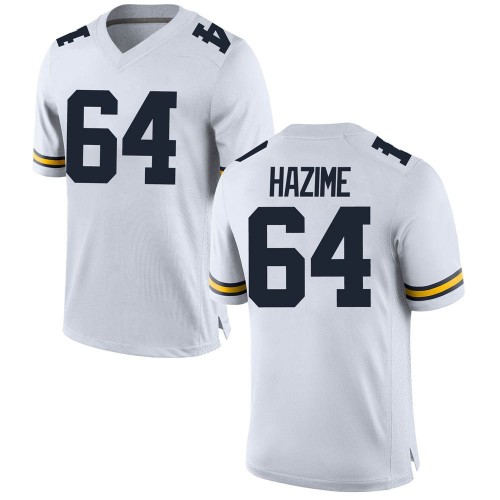 Mahdi Hazime Michigan Wolverines Men's NCAA #64 White Game Brand Jordan College Stitched Football Jersey KNZ8654QQ
